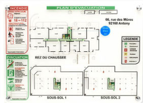 plan évacuation impression plexi